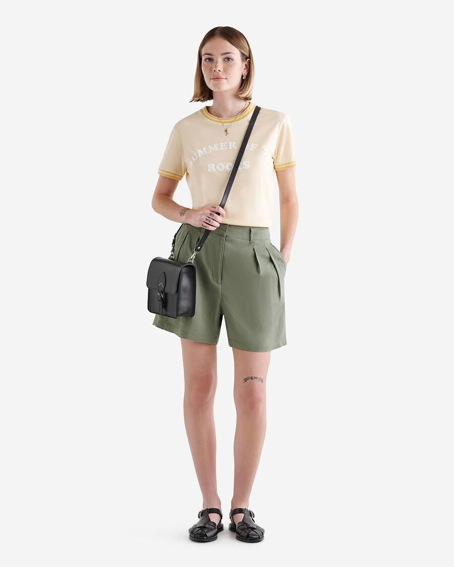 linen pleated walking short 3.5 inch