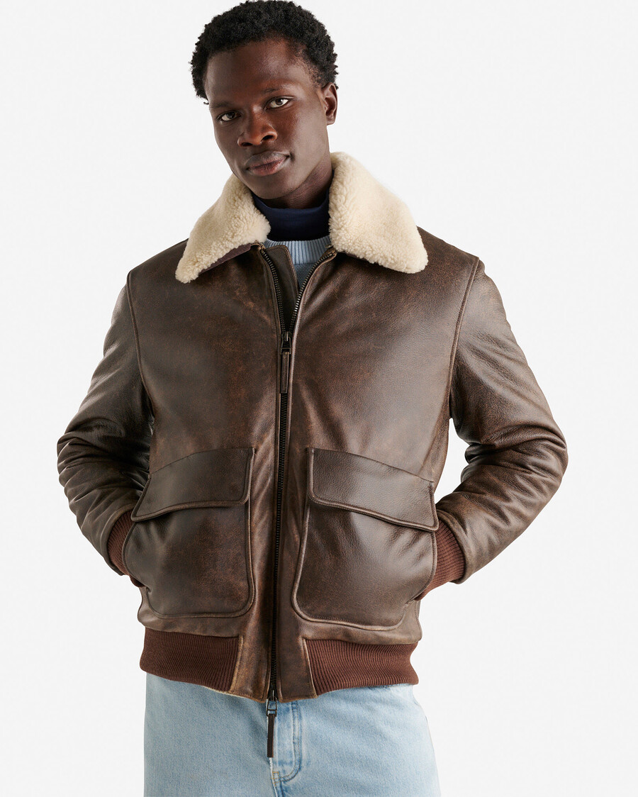 leather aviator jacket
