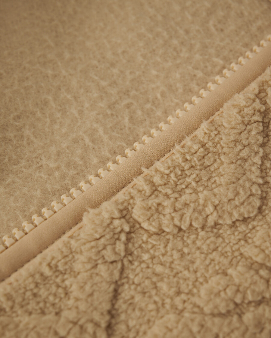 cable shearling fleece half zip