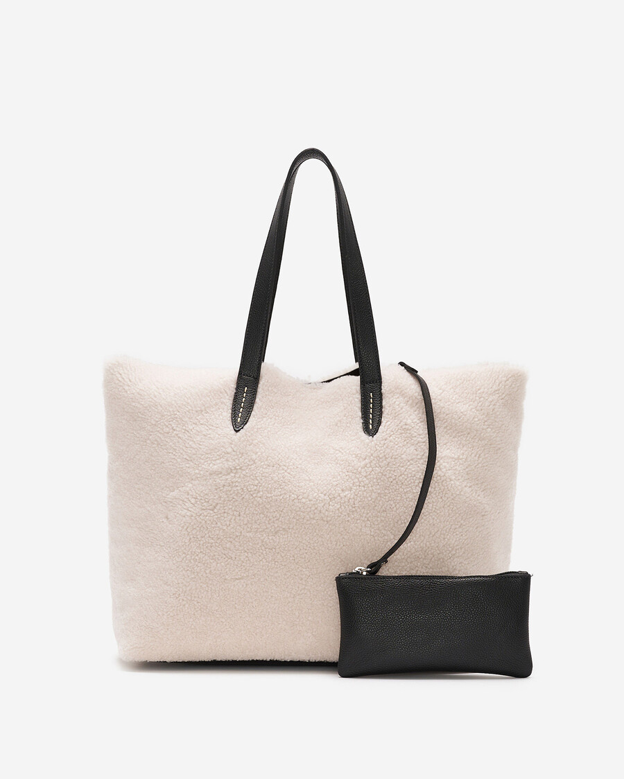 shearling carryall tote