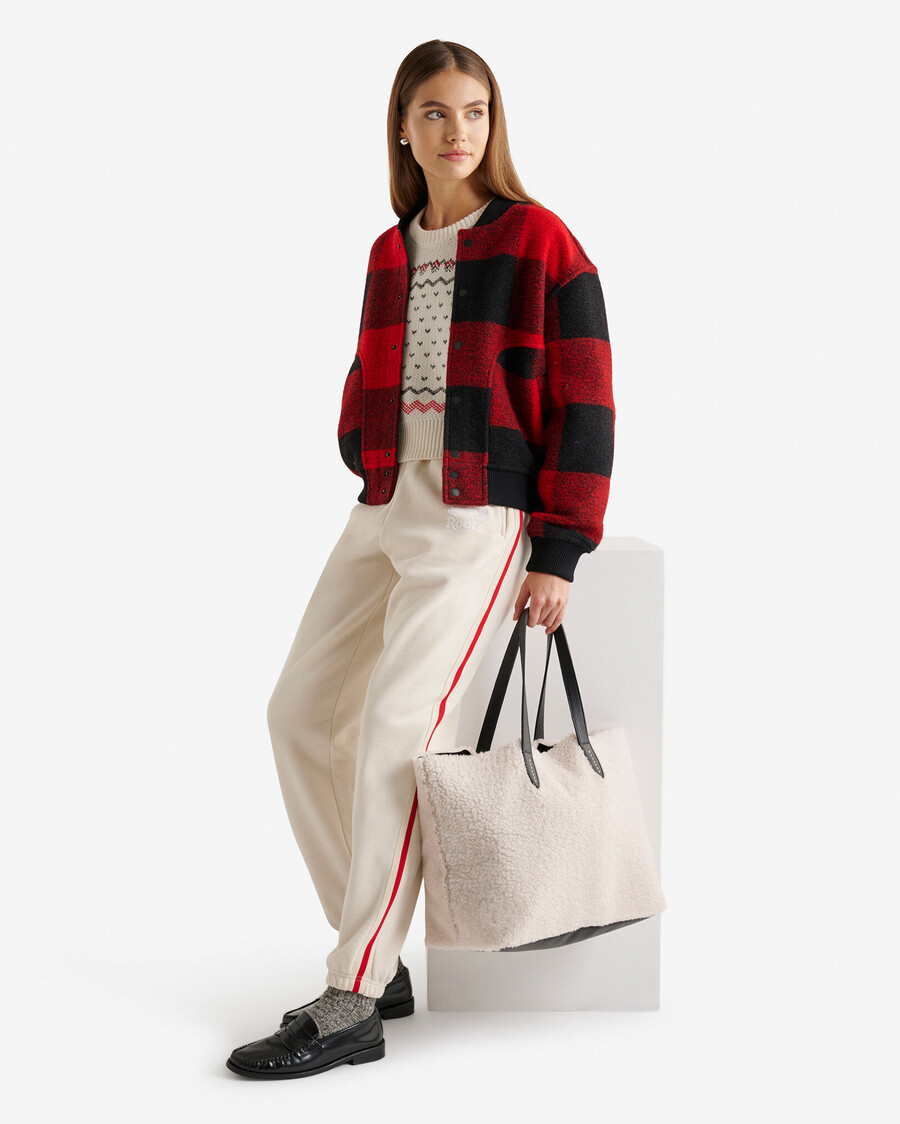 shearling carryall tote