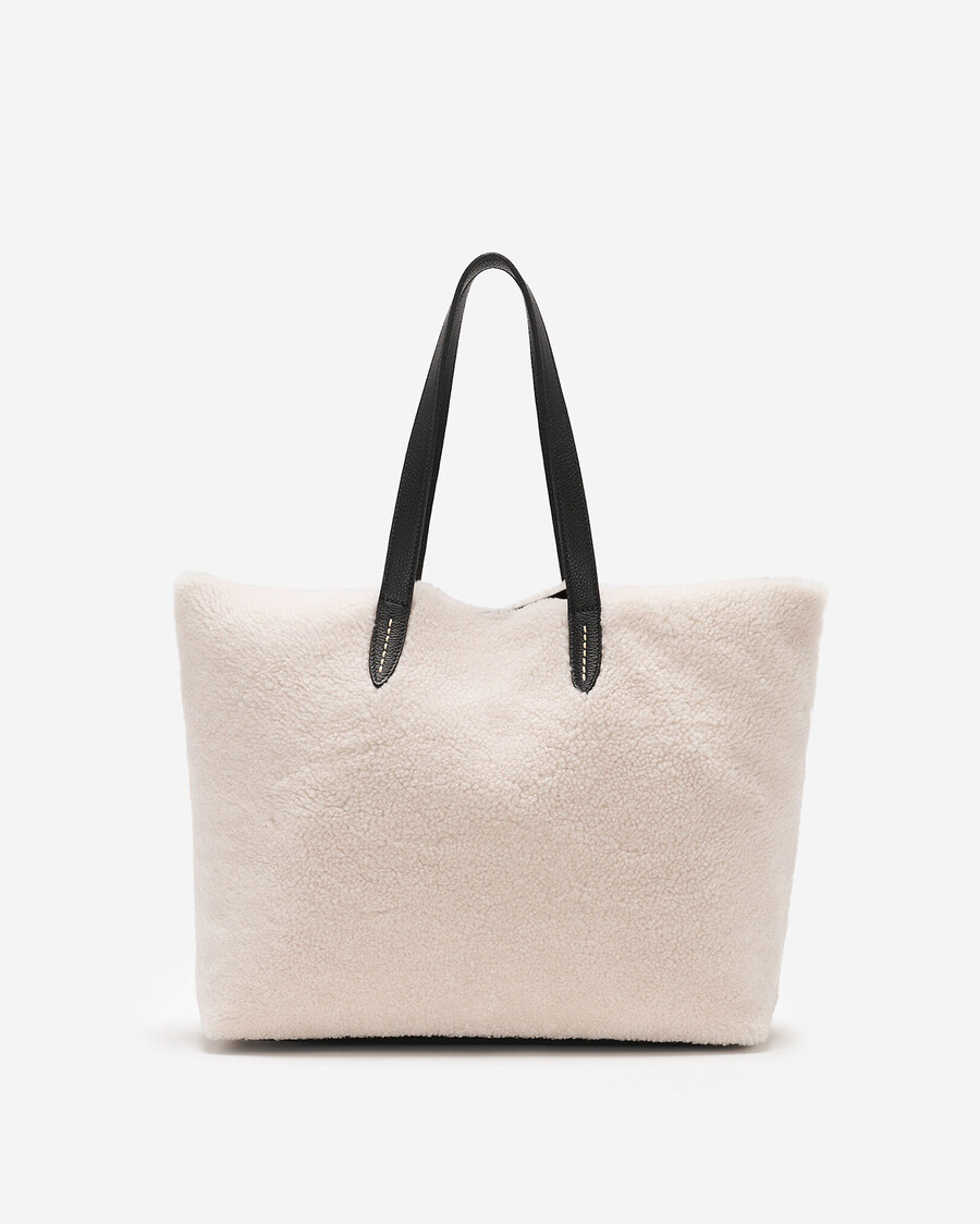 shearling carryall tote