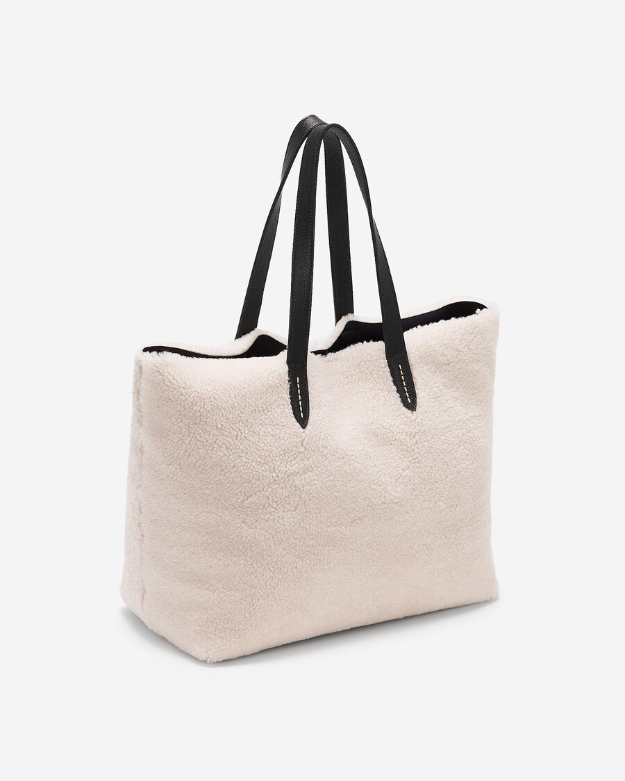 shearling carryall tote