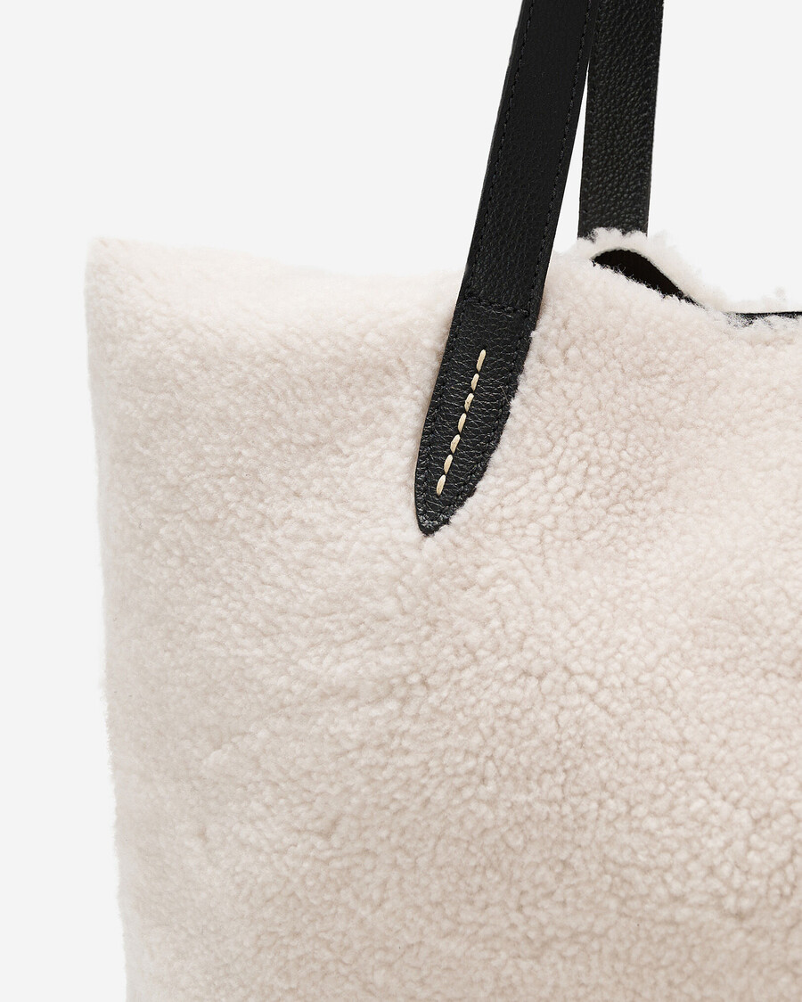 shearling carryall tote