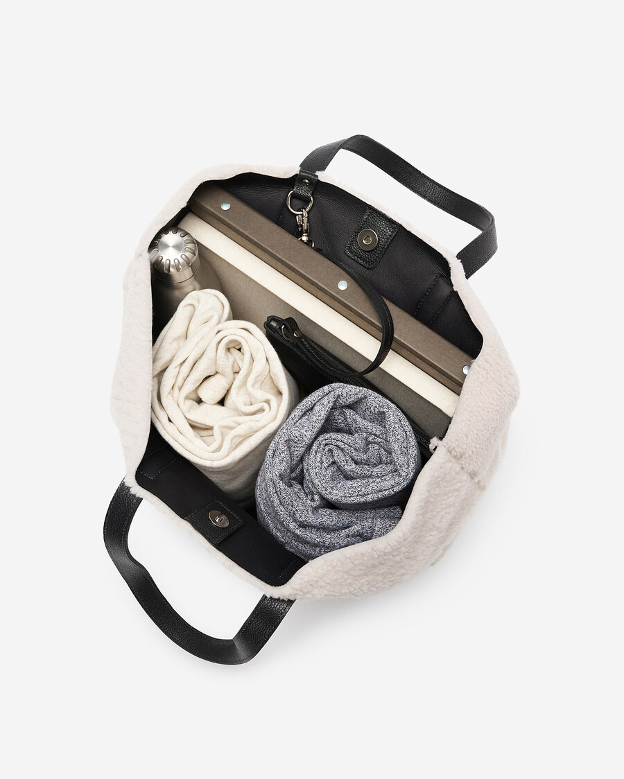 shearling carryall tote