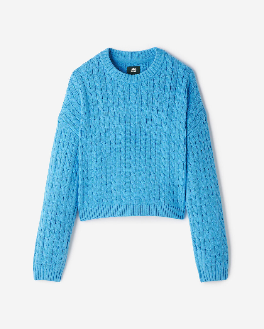 roots cable crew sweater