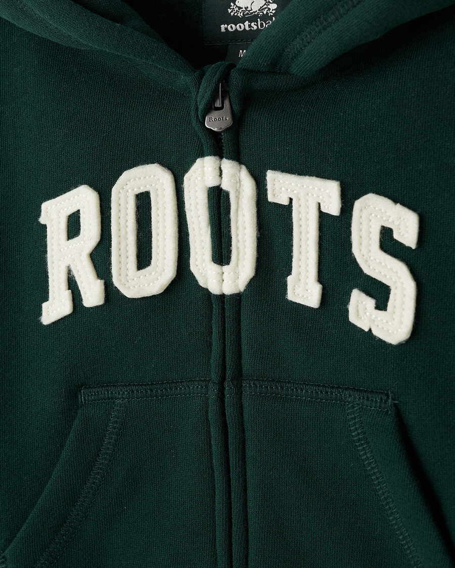 baby roots applique full zip hoodie