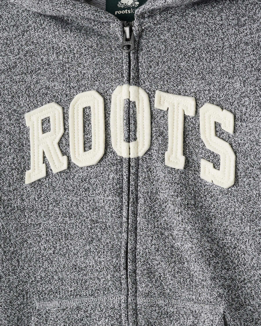 kids roots applique full zip hoodie