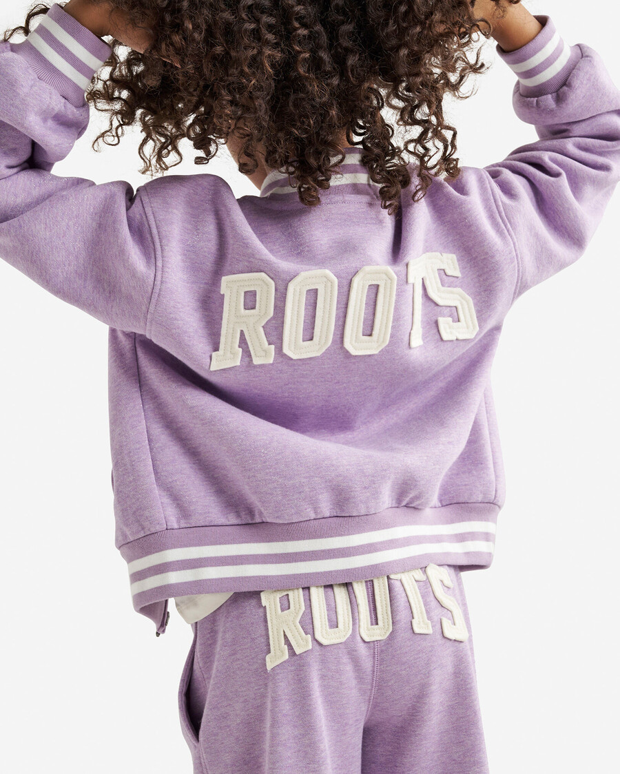 girls cooper sparkle varsity jacket