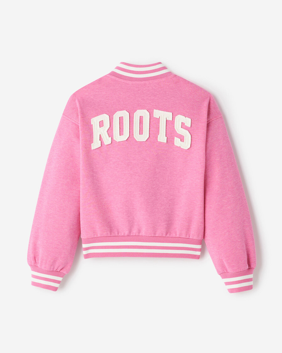 girls cooper sparkle varsity jacket