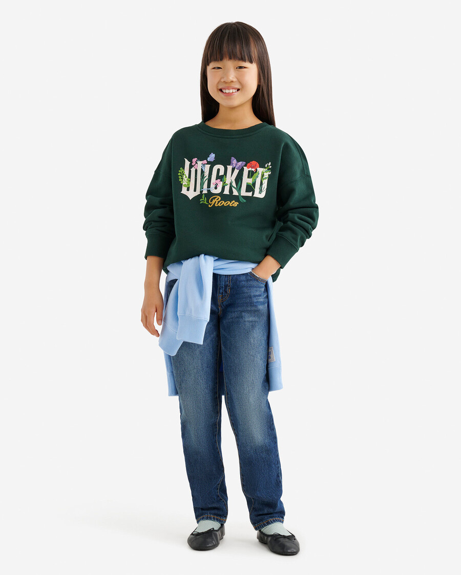 kids roots x wicked floral crew sweatshirt