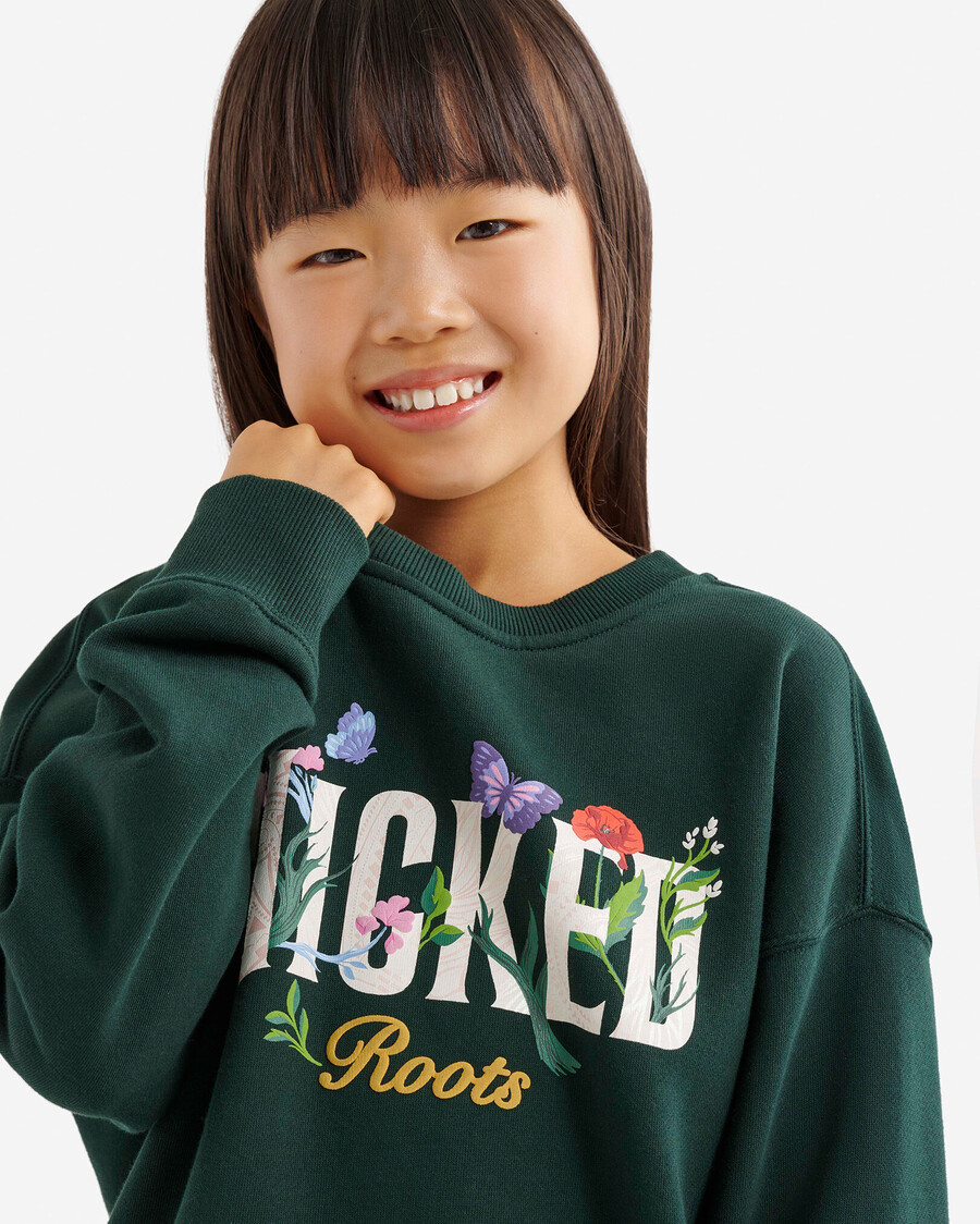 kids roots x wicked floral crew sweatshirt