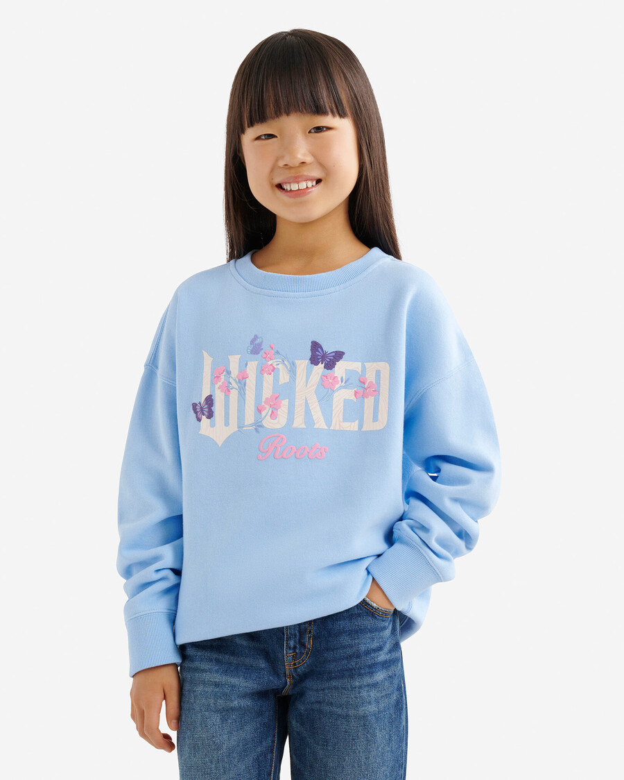 kids roots x wicked floral crew sweatshirt