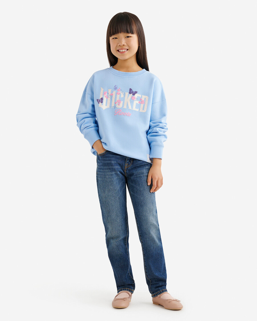 kids roots x wicked floral crew sweatshirt