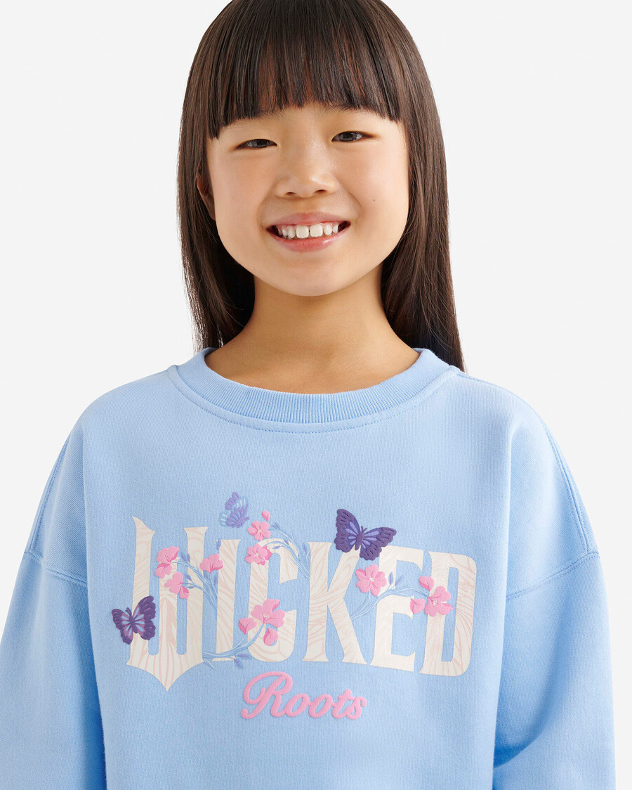 kids roots x wicked floral crew sweatshirt