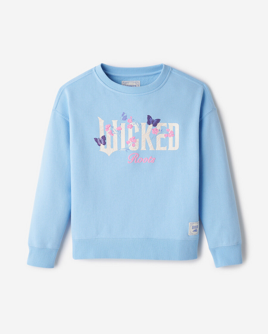kids roots x wicked floral crew sweatshirt