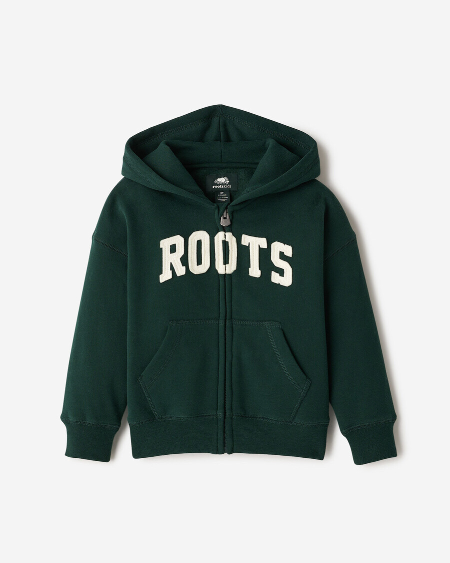 toddler roots applique full zip hoodie