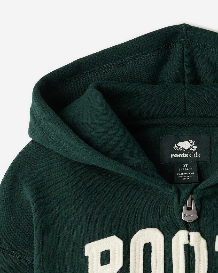 toddler roots applique full zip hoodie