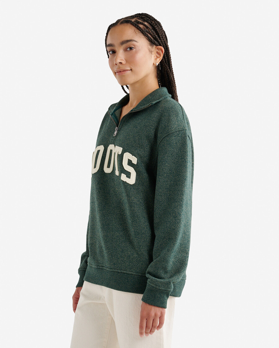 roots applique half zip stein