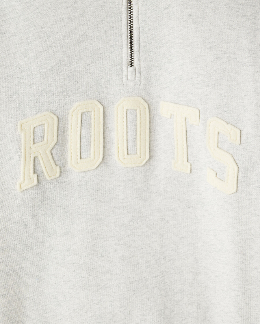 roots applique half zip stein