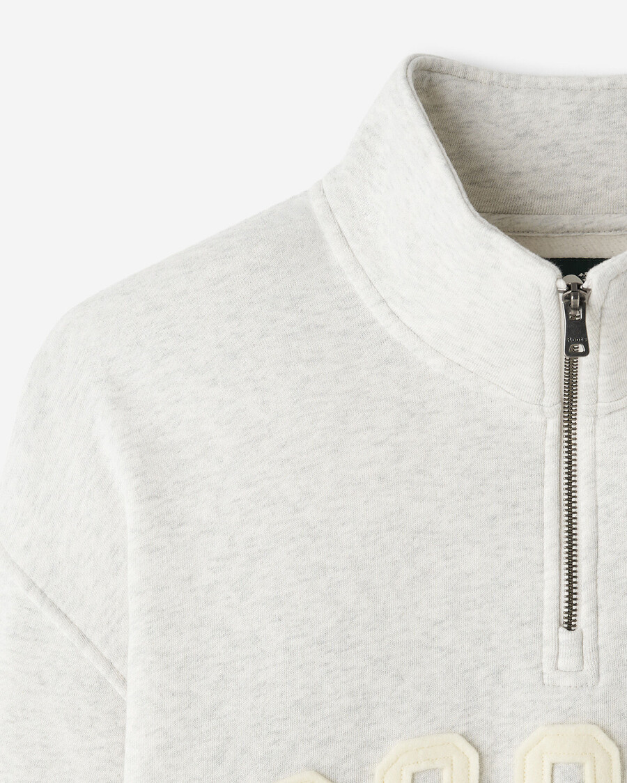 roots applique half zip stein
