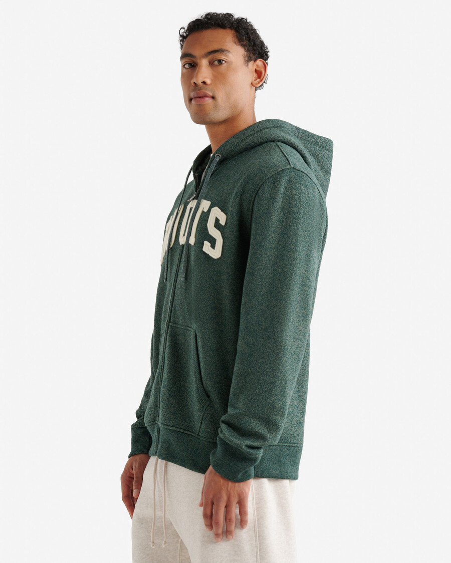 roots applique full zip hoodie