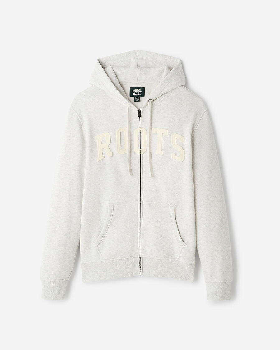 roots applique full zip hoodie