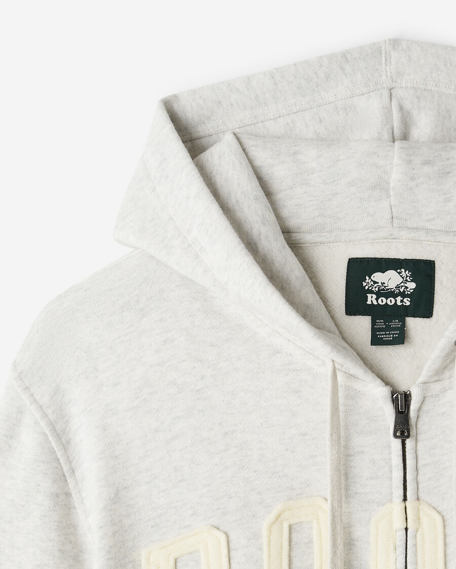 roots applique full zip hoodie