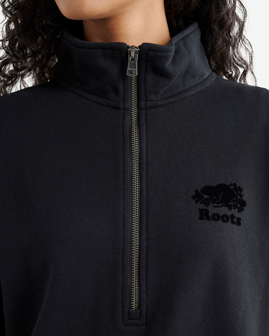 organic cooper relaxed half zip stein