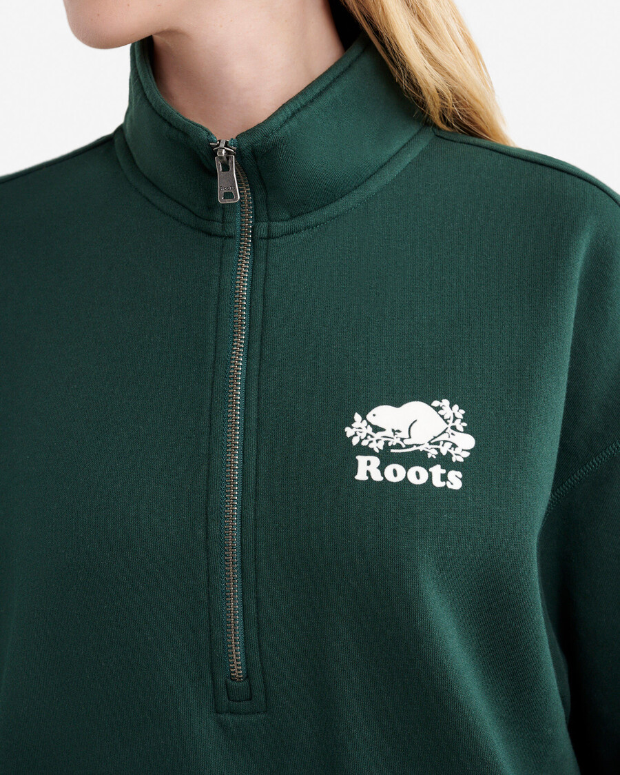 organic cooper relaxed half zip stein