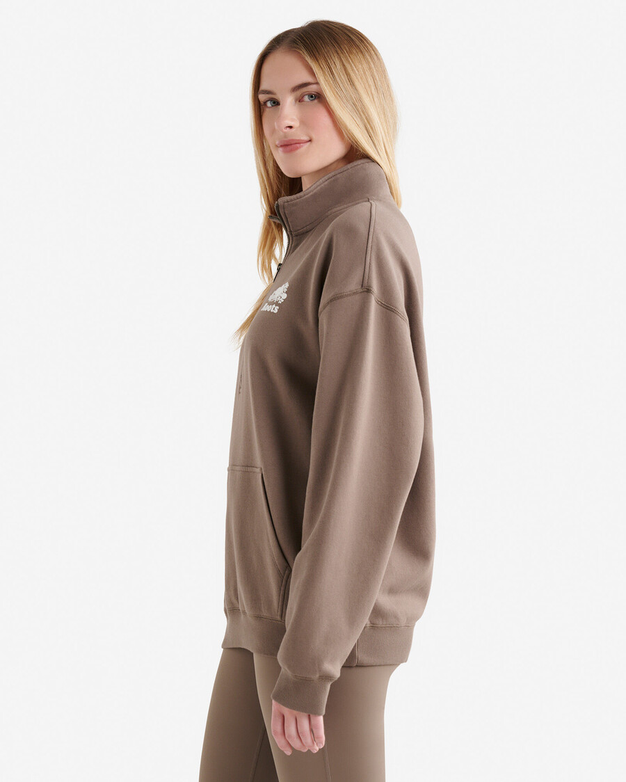 organic cooper relaxed half zip stein