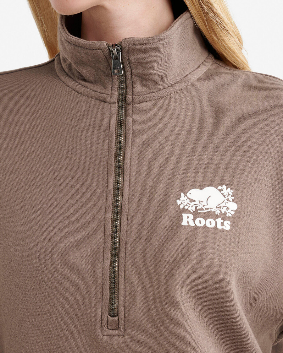 organic cooper relaxed half zip stein