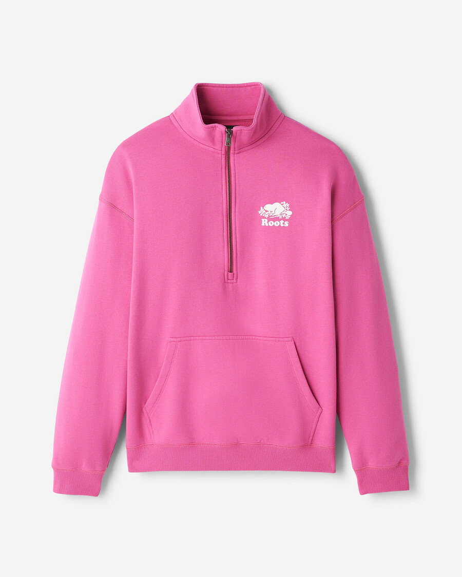 organic cooper relaxed half zip stein