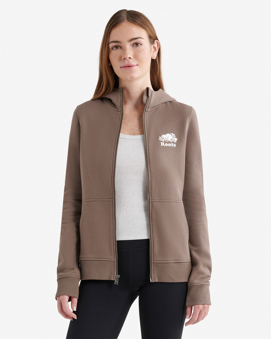 organic cooper slim full zip hoodie