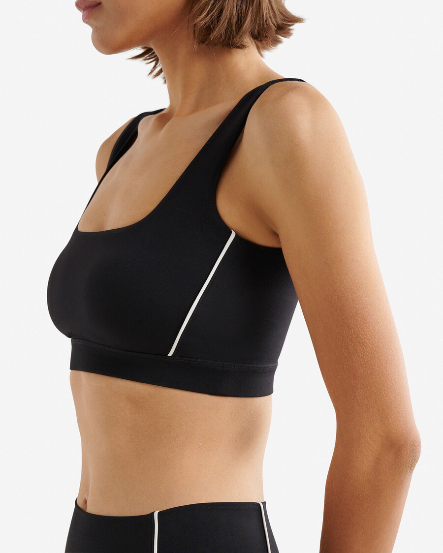 restore stretch piped sports bra
