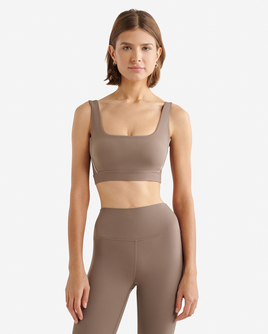 restore stretch piped sports bra