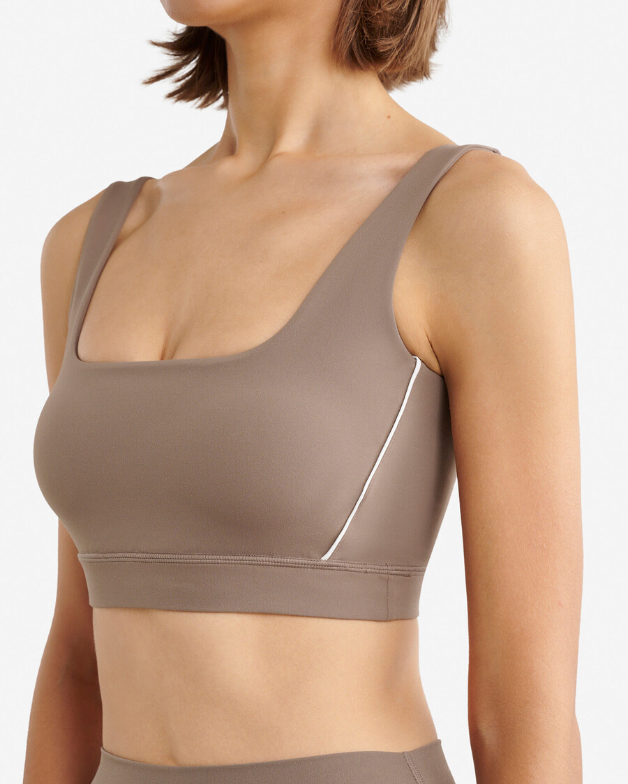 restore stretch piped sports bra
