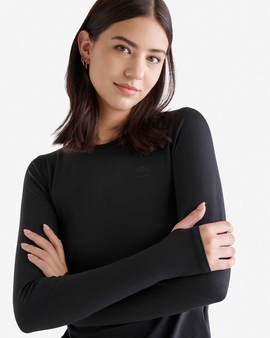 renew knit fitted long sleeve top