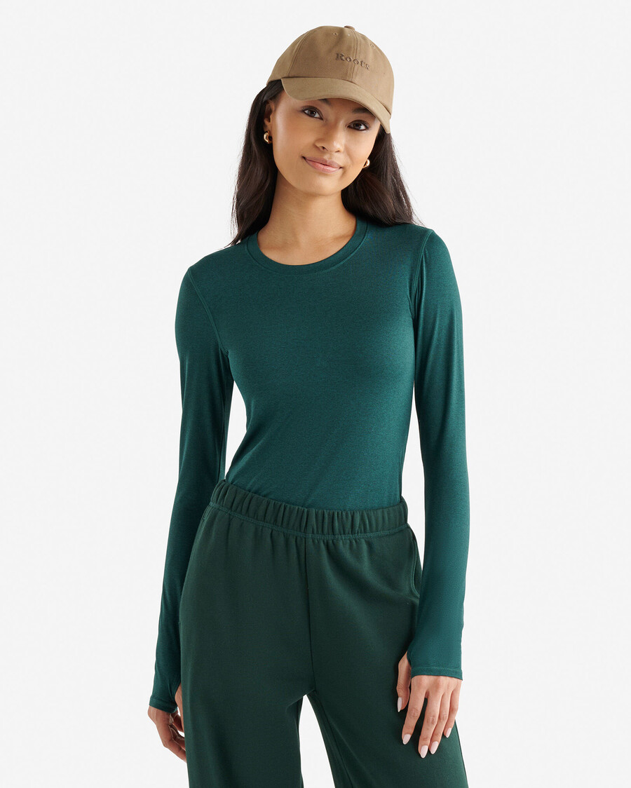 renew knit fitted long sleeve top