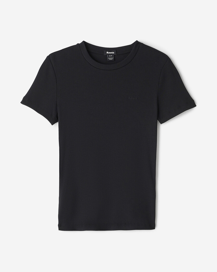 roam rib fitted short sleeve top